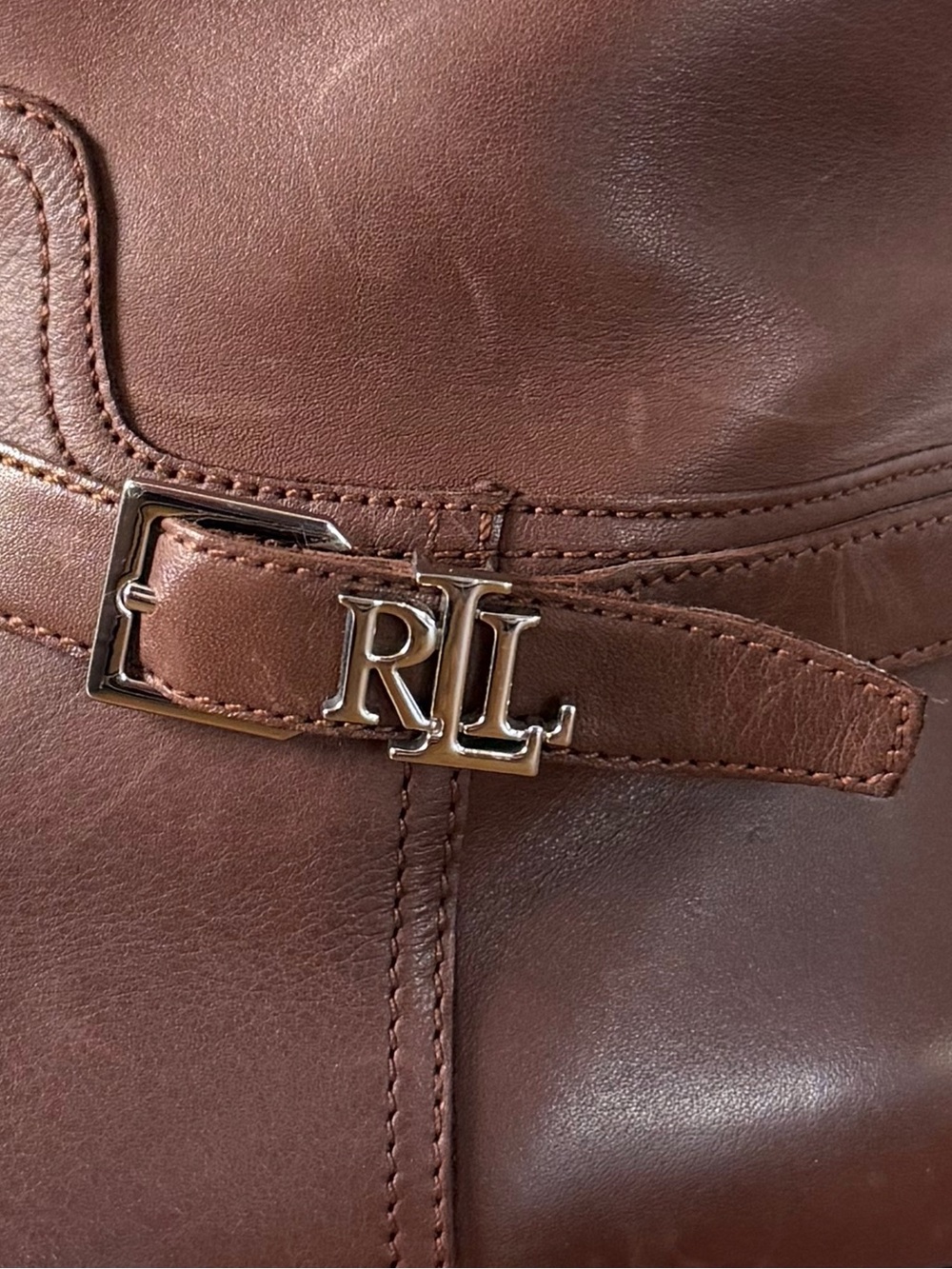 Lauren Ralph Lauren Brooke II Leather Riding Boots Dark Brown Sz 9 - Picture 7 of 13
